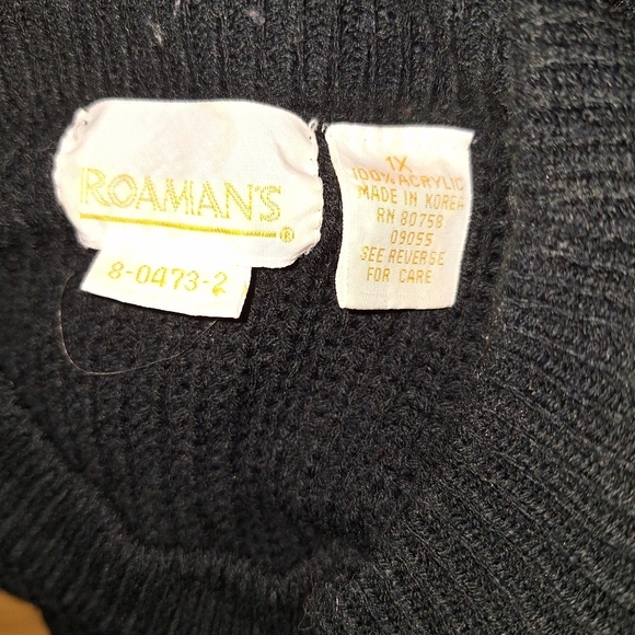 Roman's black knitted sweater size 1X - Picture 5 of 5